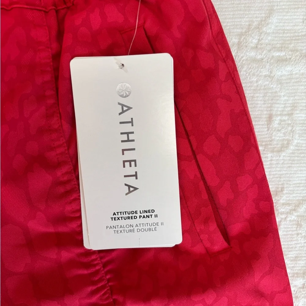 ATHLETA NWT Attitude Lined Texture Pant II in Serpentine Matador Red - Size 2 - Picture 4 of 12